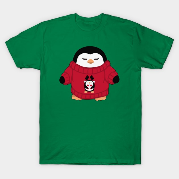 PENGUIN CHRISTMAS SWEATER T-Shirt by GreatSeries